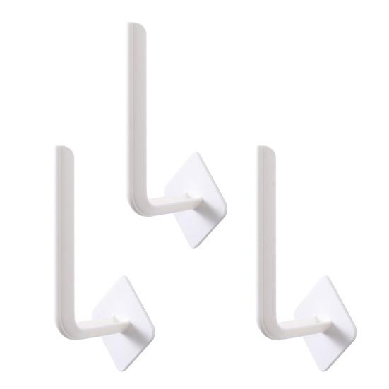 3Pcs Wall Hook Strong Load-Bearing Waterproof L-Shaped Traceless Hanger Traceless Bathroom Kitchen Hook