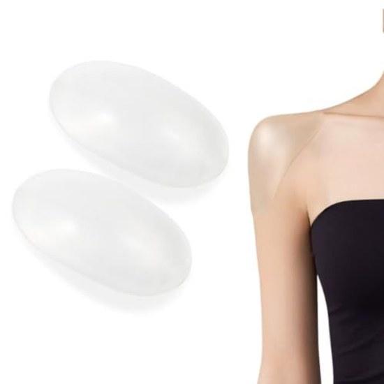 Shoulder pads narrow shoulders wide support transparent self-adhesive supporter in-shoulder stable fixation slip prevention anti-slip reusable set 2.