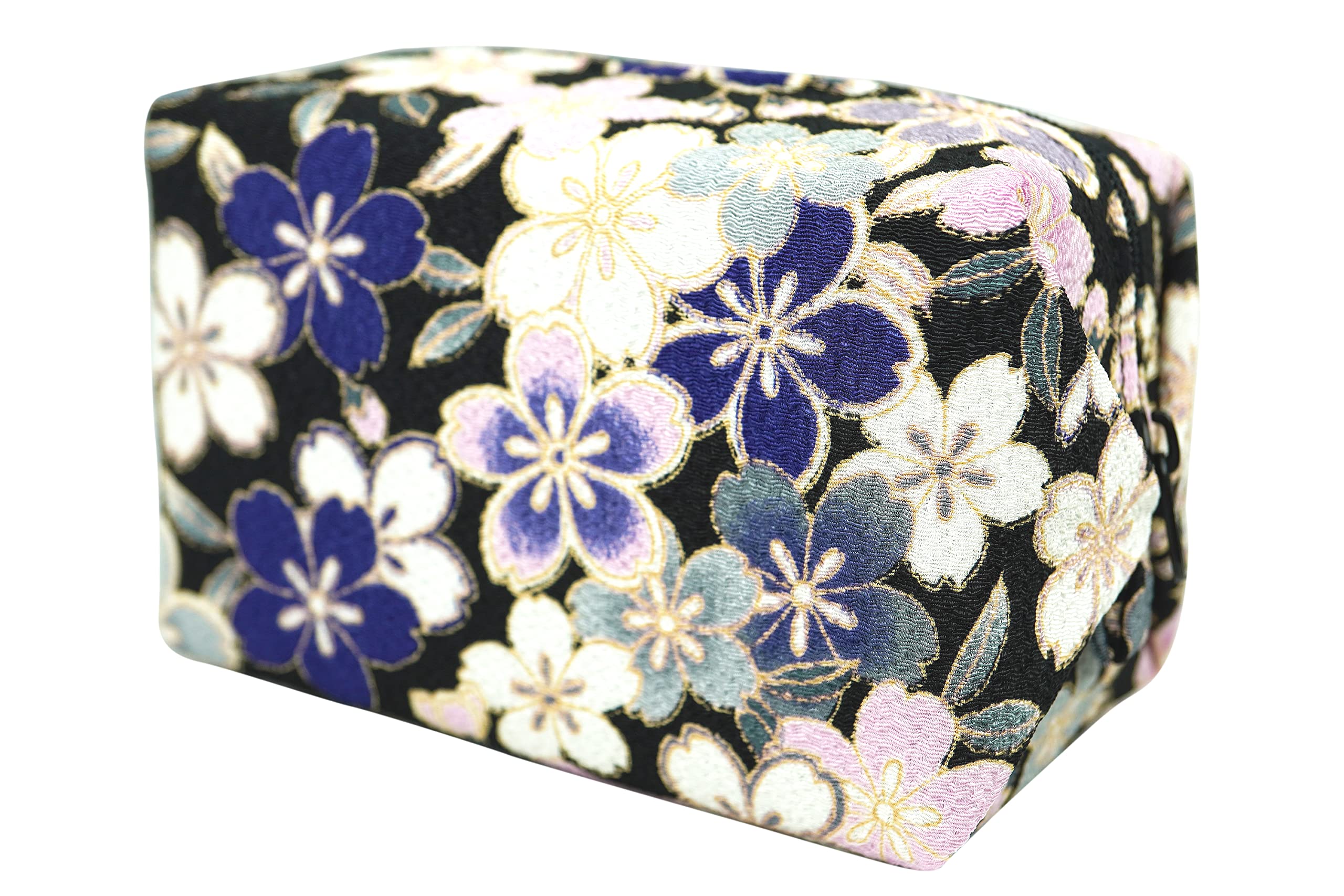 

Uni Сделано в Футаго Чиримен Японский узор Косметичка-шар Цветок Темно-синий (0110-6) Сени, Япония, [Дизайн с сакурой, Синий]