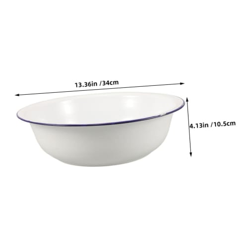 EXQUIMEUBLE Enamel Footbath, Portable Foot Bath, Enamel Bathtub, Wash Basin