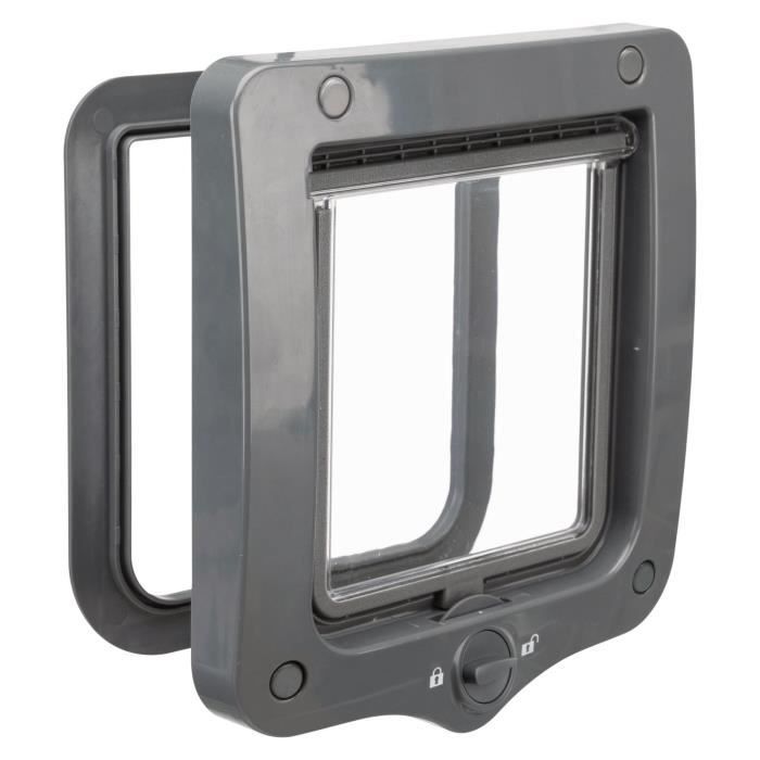 Chatière - 2 positions - 20 × 22 cm - Gris