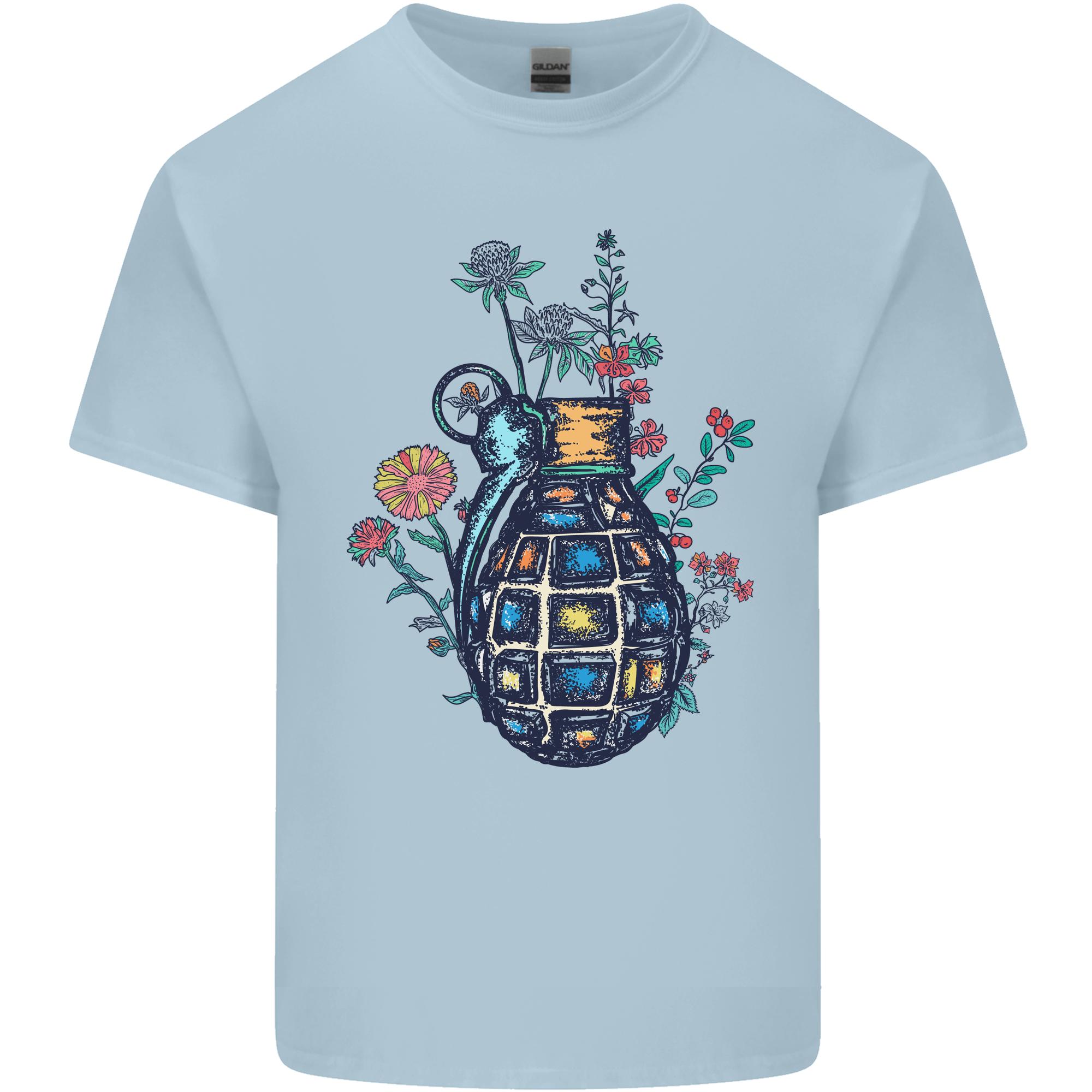 Peace Grenade AntiWar Pacifist World Hippy Unisexs Light Cotton TShirt S