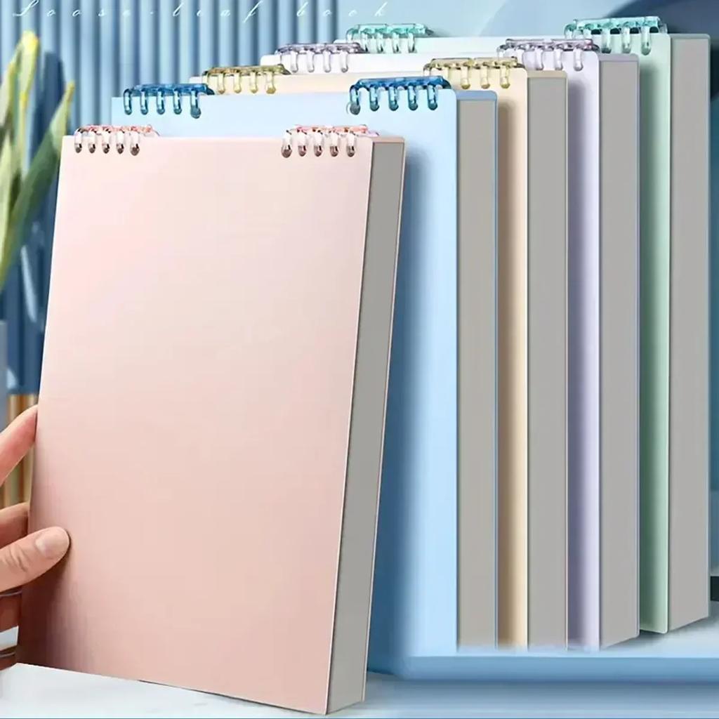 A5 Size 60 Pages Thick Spiral Binding Loose Leaf Notebook with Line Pages for Students School Office Supplies