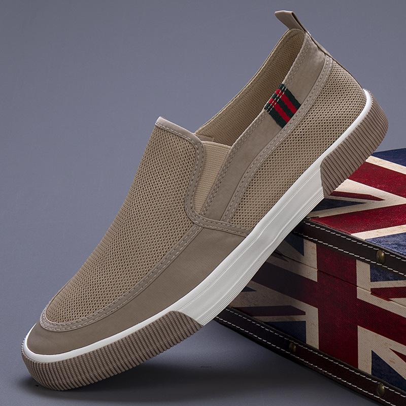 New Summer Men's Shoes Korean Style Trendy Shoes Breathable Canvas Shoes One-foot Lazy Shoes Casual Shoes Breathable Board Shoes