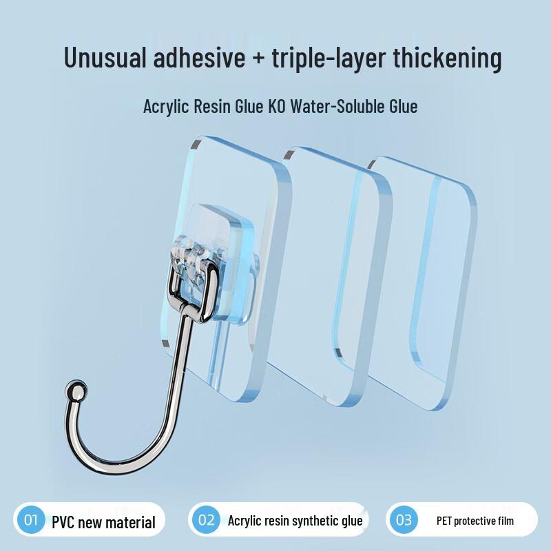 YILI Transparent Strong Adhesive Wall Hooks