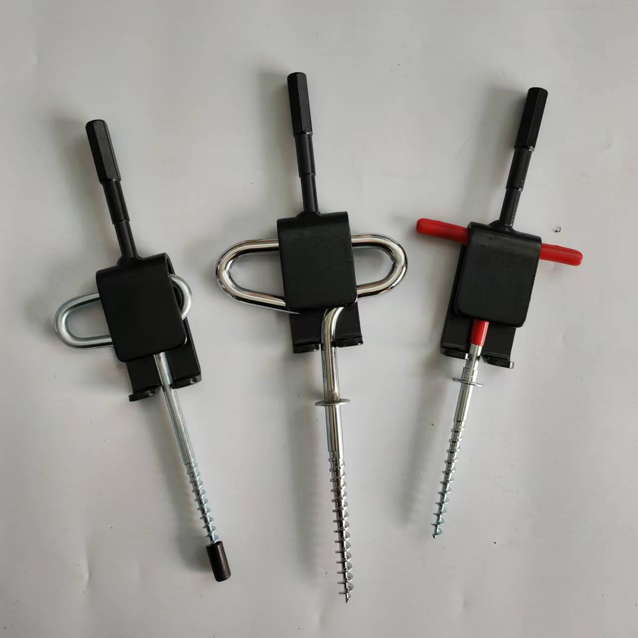 

Фиксатор колышков для ледяной палатки и бур для зимней рыбалки