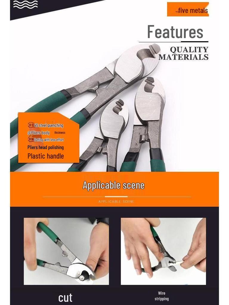 Electrician's 6/8-Inch Wire Cutter & Stripper Pliers Scissors