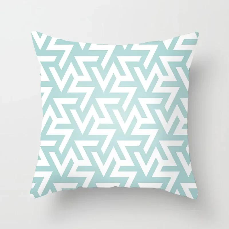 Mint Green Pillow Case Home Decorative Cushion Cover Modern Geometry Printing Pillowcase Sofa Couch Waist Pillow Covers