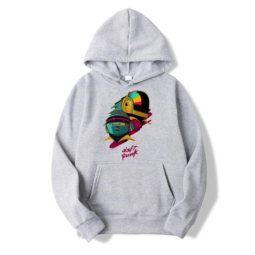 Herbst und Winter neue Herren- und Damen-Hoodies DAFTPUNK Band bedruckter Pullover modischer y2k Fleece langärmliger warmer Hoodie