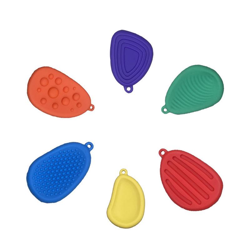6PCS/set Sensory Worry Stones Fidget Toy Stress Reliever Anxiety Worry Stone Silicone Decompression Toys GZW