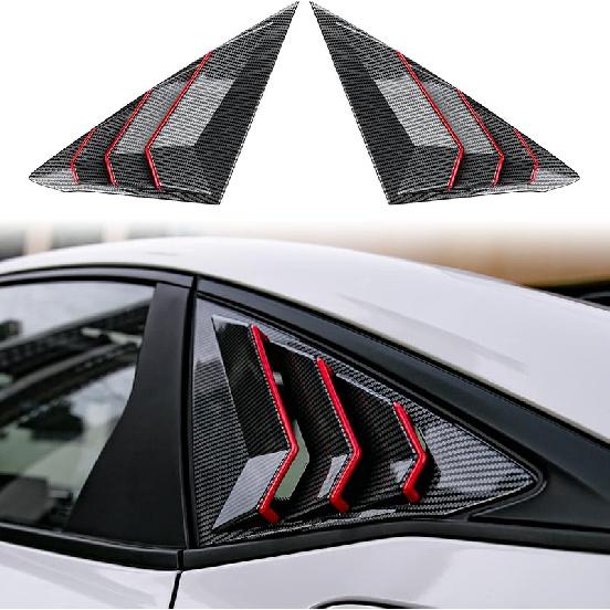 CKE For 11Th Gen Civic Sedan Compatible With Honda Civic 2026 2025 2024   Accessories Car Exterior Rear Side Window Louvers Air Vent Scoop Shades