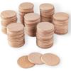 Unfinished Natural Beech Wood Slices Round Wooden Blank Cutouts for DIY Crafts Rustic Wood Discs for Wedding Decorations