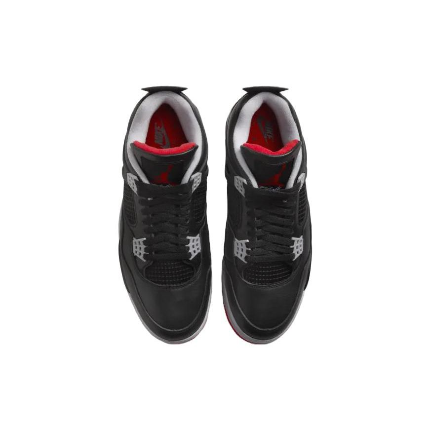 Air Jordan 4 Retro Bred Reimagined Unisex Sneakers Black Fire-Red Cement-Grey FV5029-006