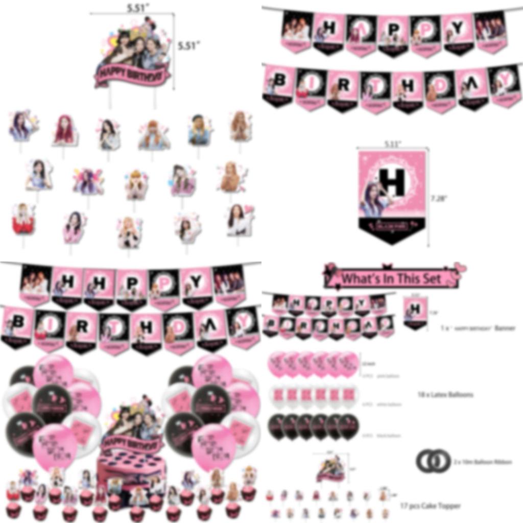 Celebrity-themed Birthday Party Decorations Star Pull Flag Cake Insert Scene Arrangement