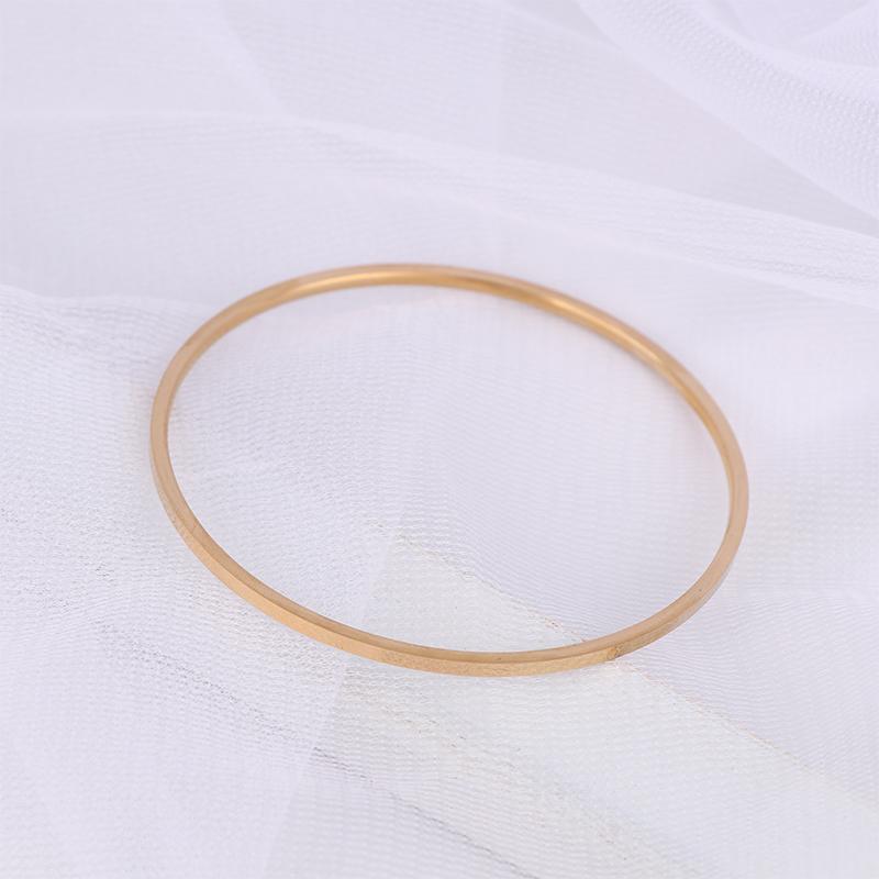 Titanium Steel Simple Plain Circle Thin Bangle For Women Vintage Bracelet Jewelry Pary Gift