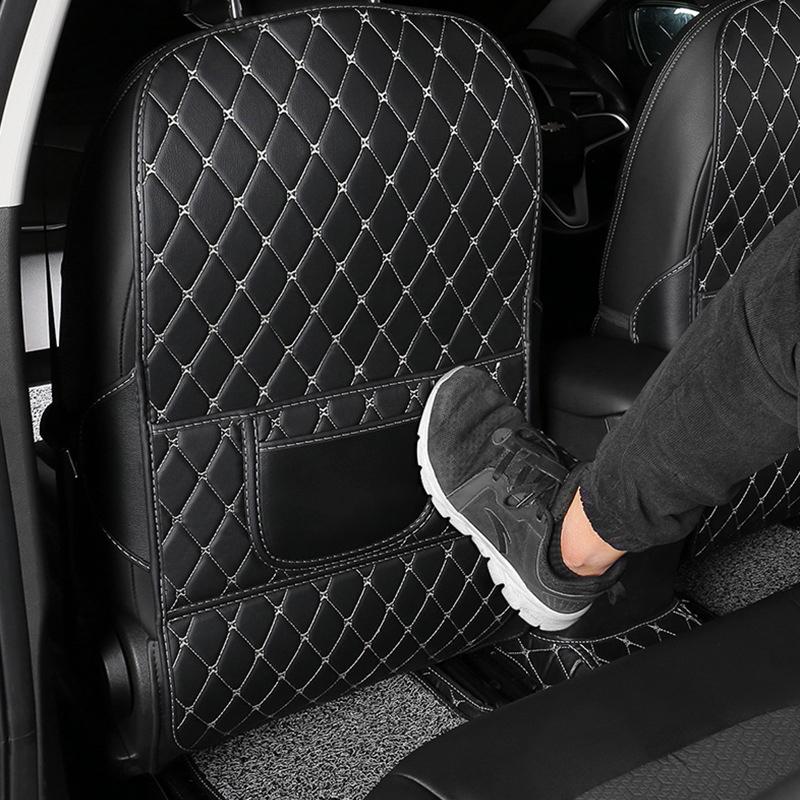 New Car Anti-Kick Mats PU Leather Auto Seat Back Mats Protector Cover For Children Car Back Seat Anti-Dirty Pad Car Accessories