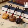 Golden Rooster Green Sandalwood Zodiac Rooster Keychain Pendant and Phone Ornament