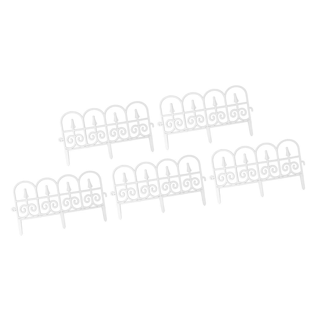 Dekorativer Gartenzaun 5 Paneele Zaunbegrenzung Tiersperre Blumeinfassung für Landschaft Terrasse Hof Außenbereich Gebogen