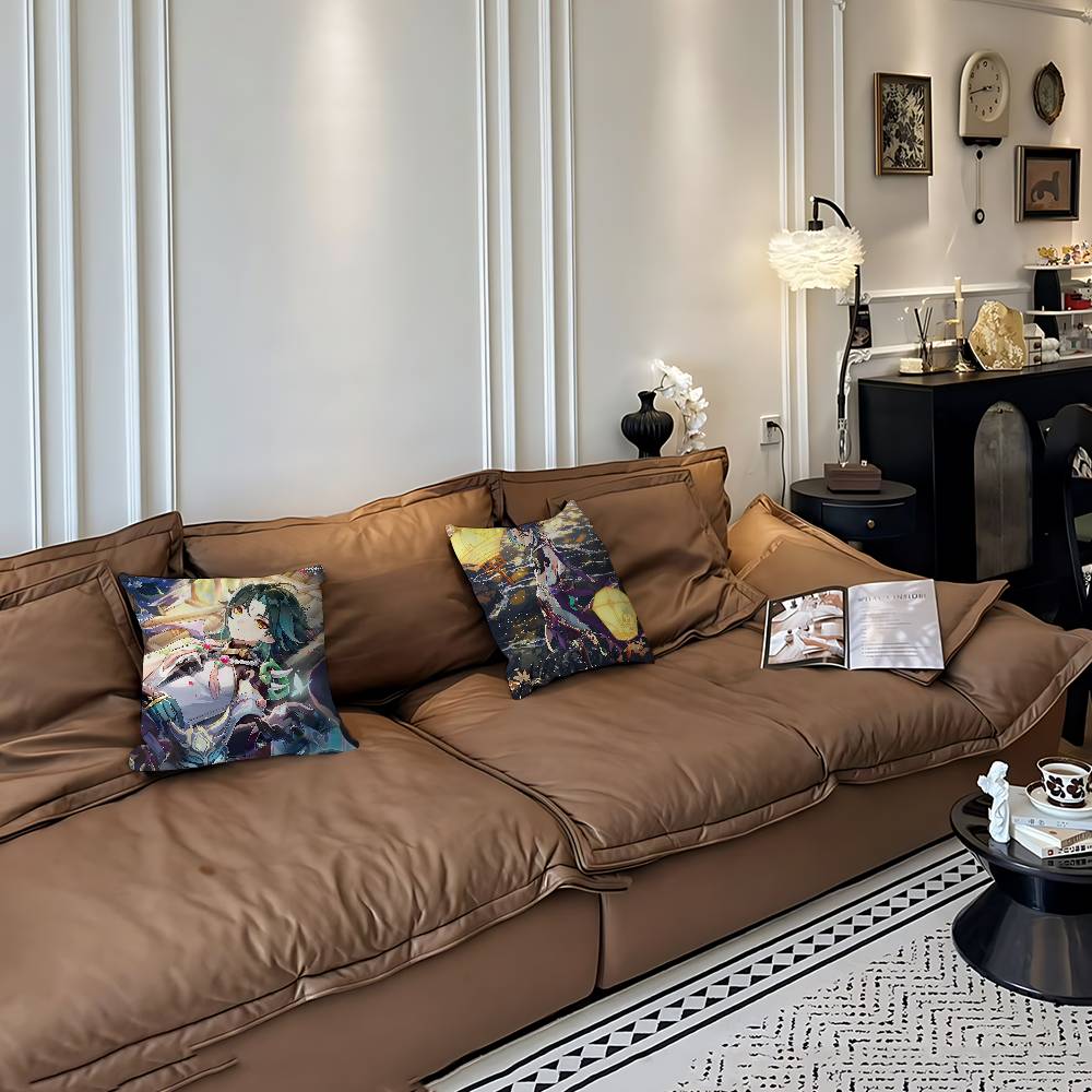 Genshin Impact Xiao Pillow Case Removable Washable Cushion Cover – All-Season Soft Linen