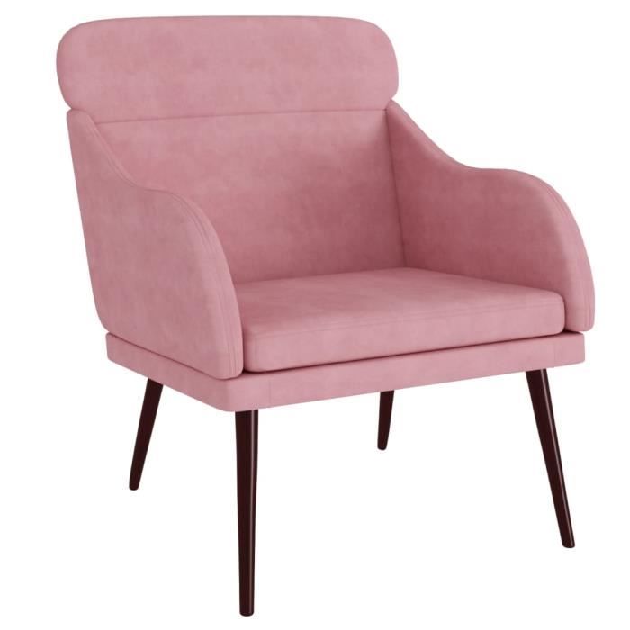 351439 vidaXL Fauteuil Rose 63x76x80 cm Velours