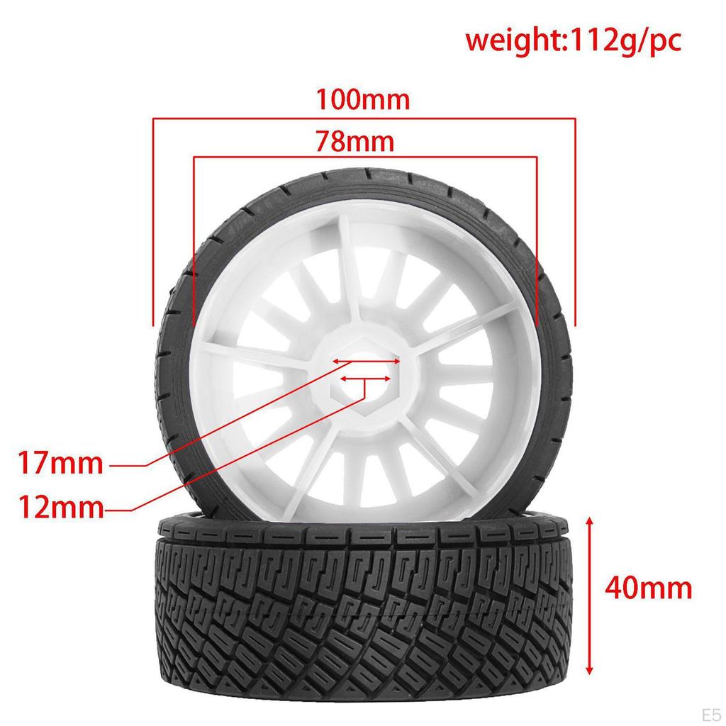 4 Pieces RC Wheel and Tire DIY Accs Easy Installation Professional Model Spare Parts Replace
