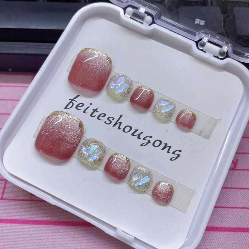 

Handmade Wear Nail Classy Toenail Wine Red Cat Eye Small Diamond Toenail Piece Removable White Nail Stickers Wine Red Cat s Eye toenail [S small size]]