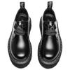Thick-soled 2-hole Lightweight Martin Shoes, Leather Small Leather Shoes for Women, White Line Students, Low-top Muffin-soled Short Boots