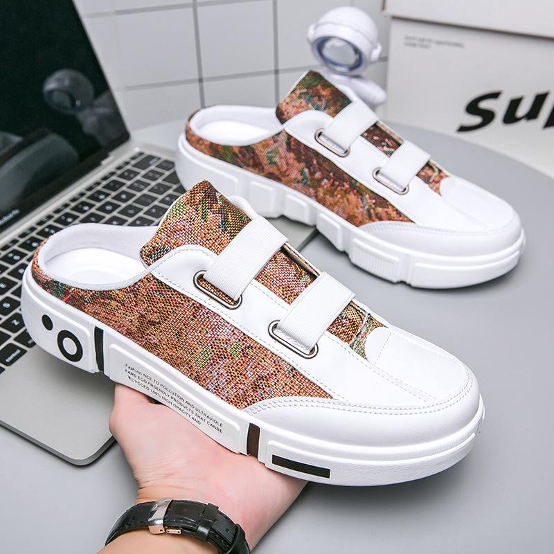 

Half slippers men s 2024 summer new fashion thick-soled breathable trend lazy bag head outer wear casual one-pedal shoes 44