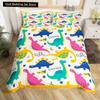 Cartoon Dinosaur King Queen Duvet Cover Jurassic World Animal Bedding Set Universe Galaxy Quilt Cover Polyester Comforter Cover