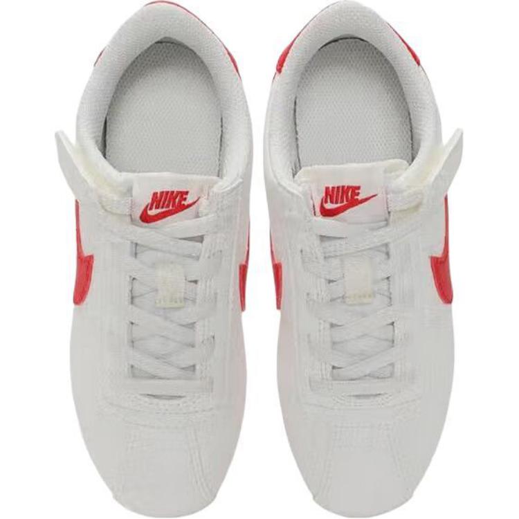 Nike Cortez Easy On Comfortable Slip Resistant Durable Low Top Kids Casual Shoes Kids Sneaker White Red DM0951-113