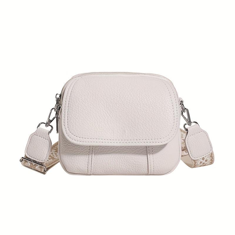 Chic Women’S Crossbody Bag - Solid Color Durable PU Magnetic Closure Comfort Strap Small & Stylish Purse With Zipper