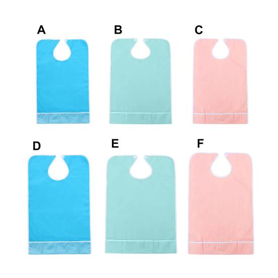 Adult Bibs Waterproof Oil-resistant PVC Elderly Patients Reusable Saliva Towel for Dining