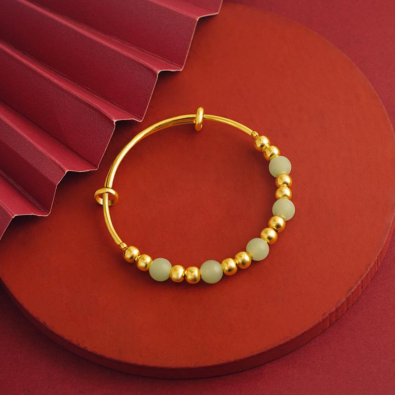 Ladies' High-End Four-Leaf Clover Gold-Tone Bracelet