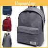 Korean Style Canvas Backpack With Arc Shoulder Straps And Theft Protection