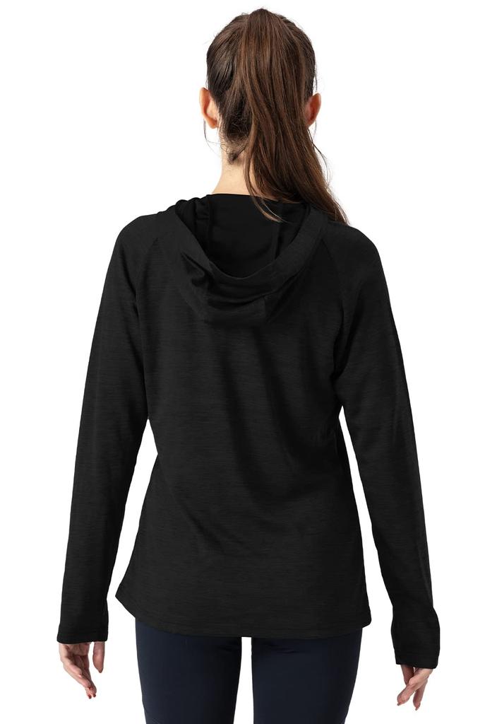 [YSENTO] Women's Sportswear, Long Sleeve T-Shirt, Finger Holes, UPF50+ Golf, Tennis Wear, Mountain Climbing, Sports T-Shirt, Training Wear, Hooded,