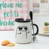 Simple Cartoon Ceramic Mugs Creative Personality Couple Mug Coffee Mug Men's Women's Milk Mugs Home Water Cup Drinkware