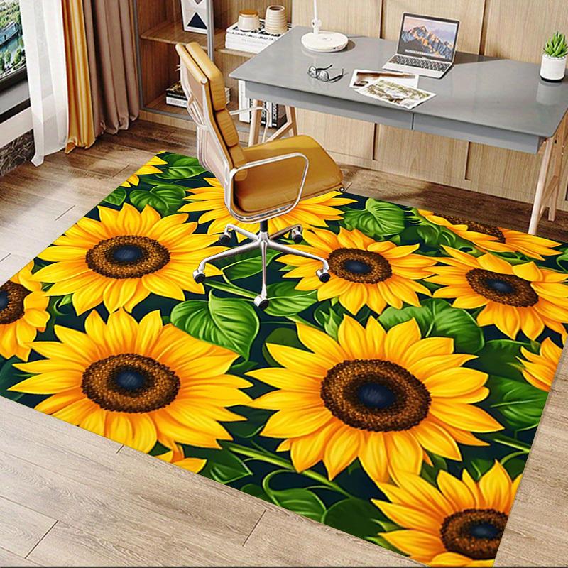 1PC Sunflower Pattern Anti-slip carpet, suitable for Office, bedroomand playrooms. It can also be used as a sofa footrest cover-R49