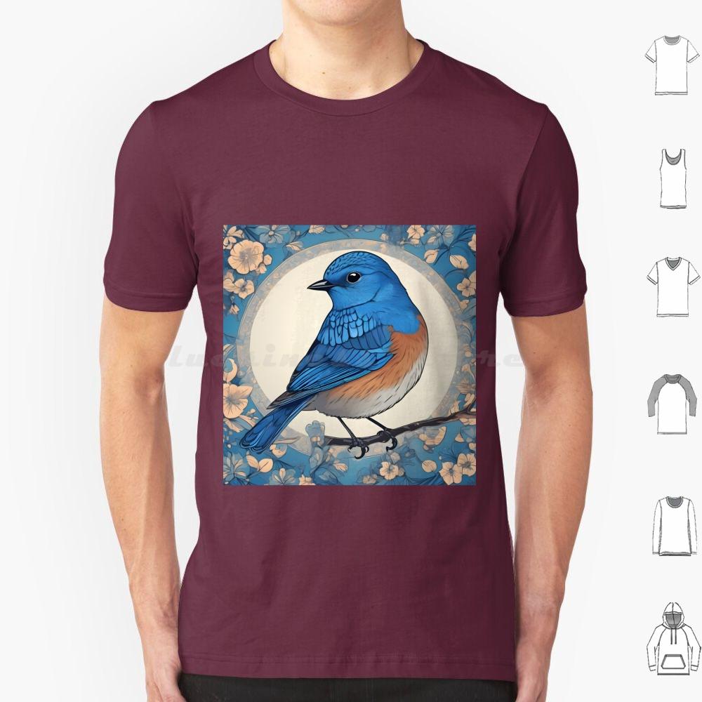 Bluebird Colour 03 T Shirt Big Size 100 Cotton Bluebird Bluebird Art Bluebird Watercolour Bluebird Design Bluebird Feathers