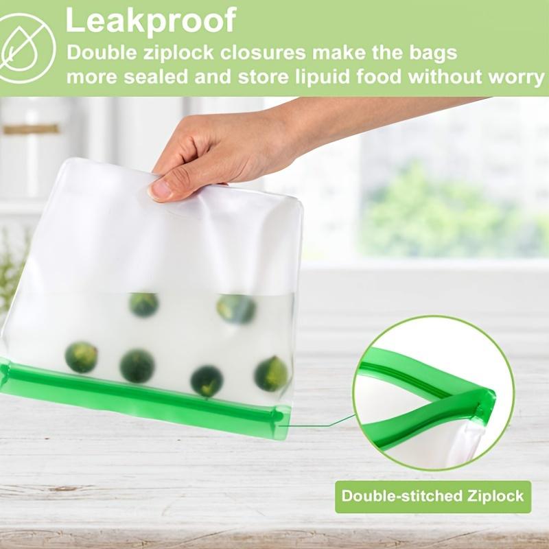 Reusable Silicone Food Storage Bag, Leak Proof And Reusable Freezer Bag, Travel/home Storage Bag  (excluding Bisphenol A)