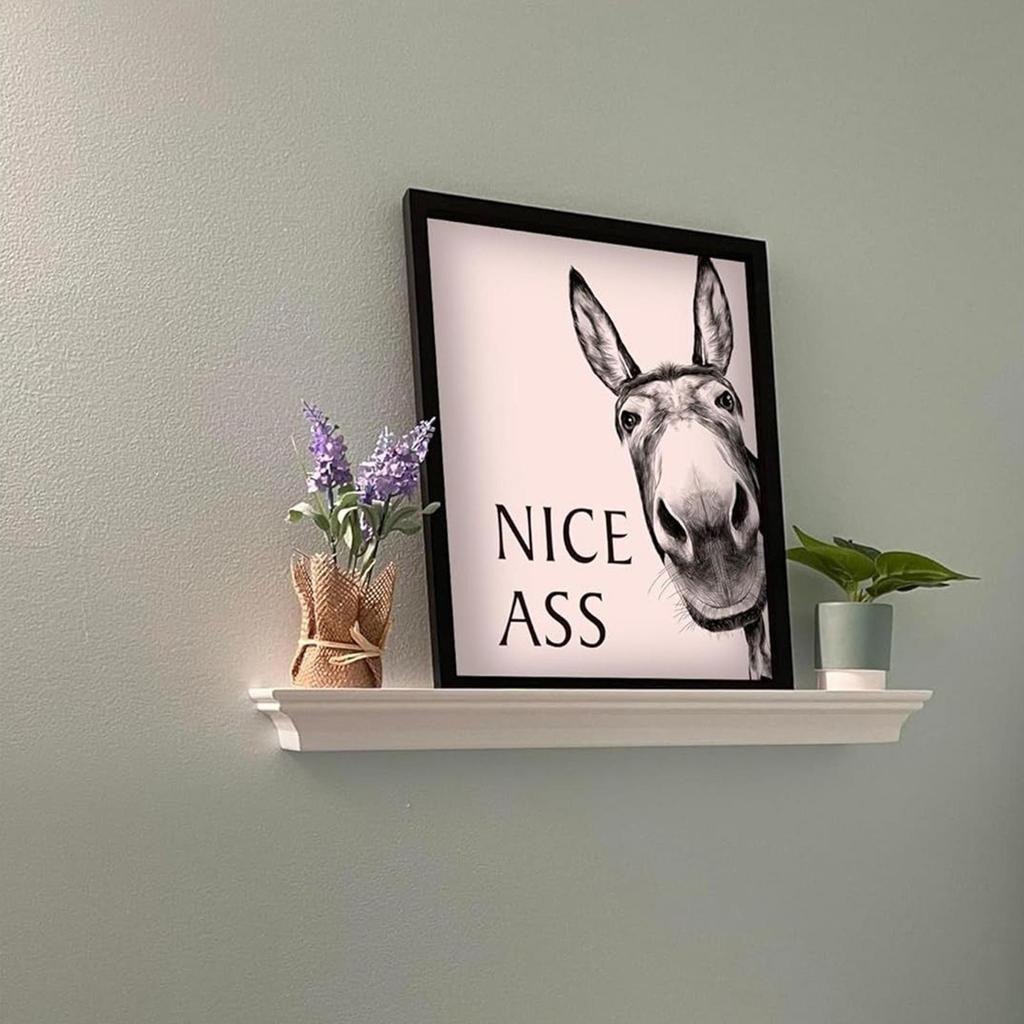 Abstract Funny Animals Donkeys Poster Print Painting Nice Ass Quote Canvas Wall Art Pictures For Home Bathroom Decor