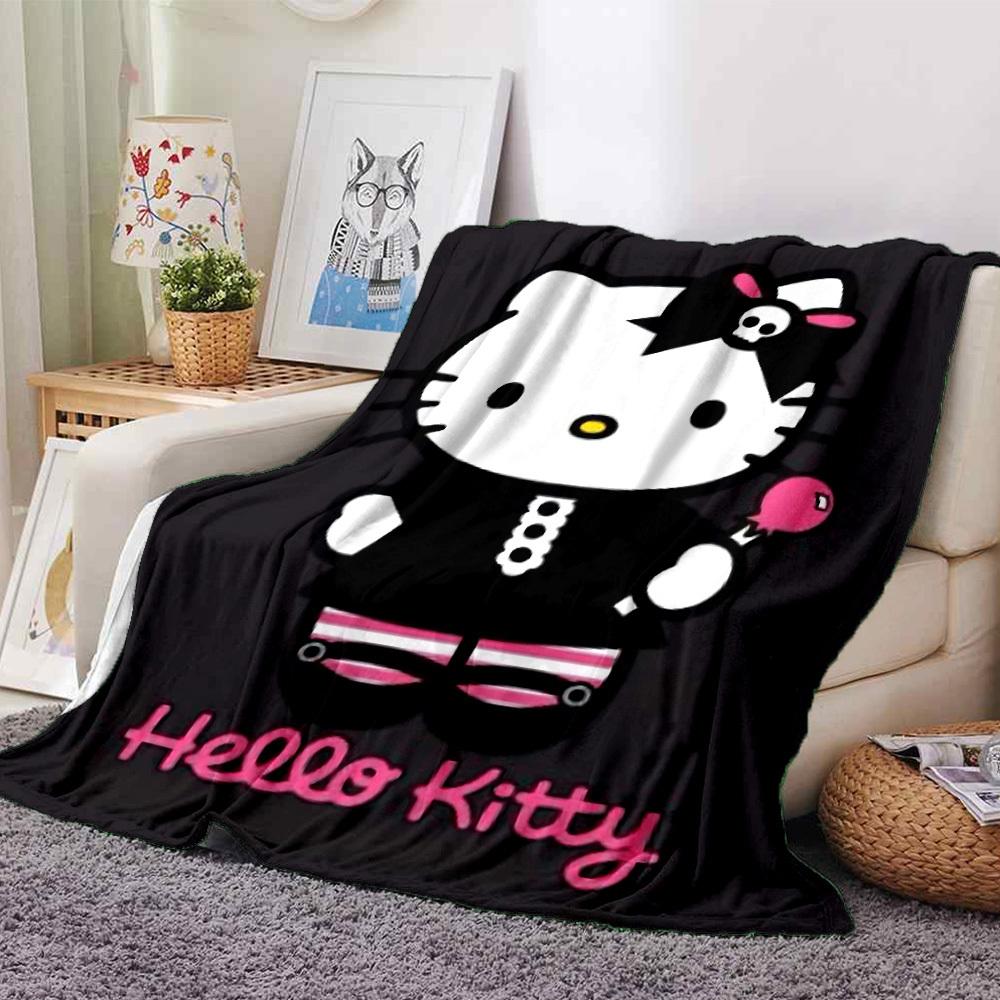 

1pc Gothic Hello Kitty Soft Warm Throw for Home, Office, Trave, All-Season Cozy Bedding Gift, Office Cozy Accessory 1017 80cmx120cm(31inx47in)