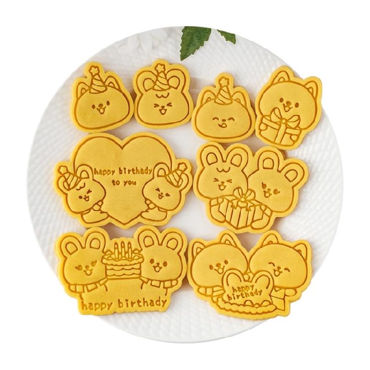 Plastic Cookie Molds Animal Biscuit Cutter Pastrys Moulds DIY Dough Stamps