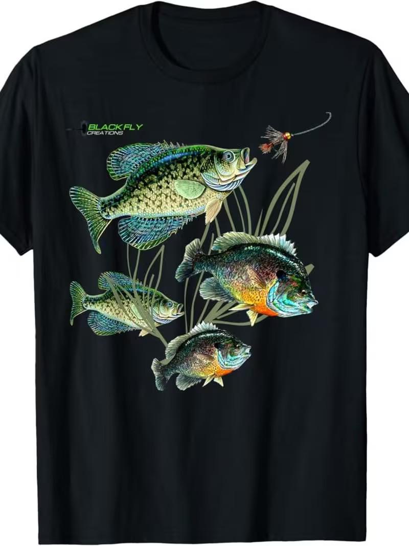[Fishing Shirts & Hoodies] Crappie Bluegill Fishing Shirts & Hoodies - 100% Blac 4XL