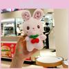 Charming And Fluffy Space Bunny Keychain In White And Blue For Stylish Backpacks