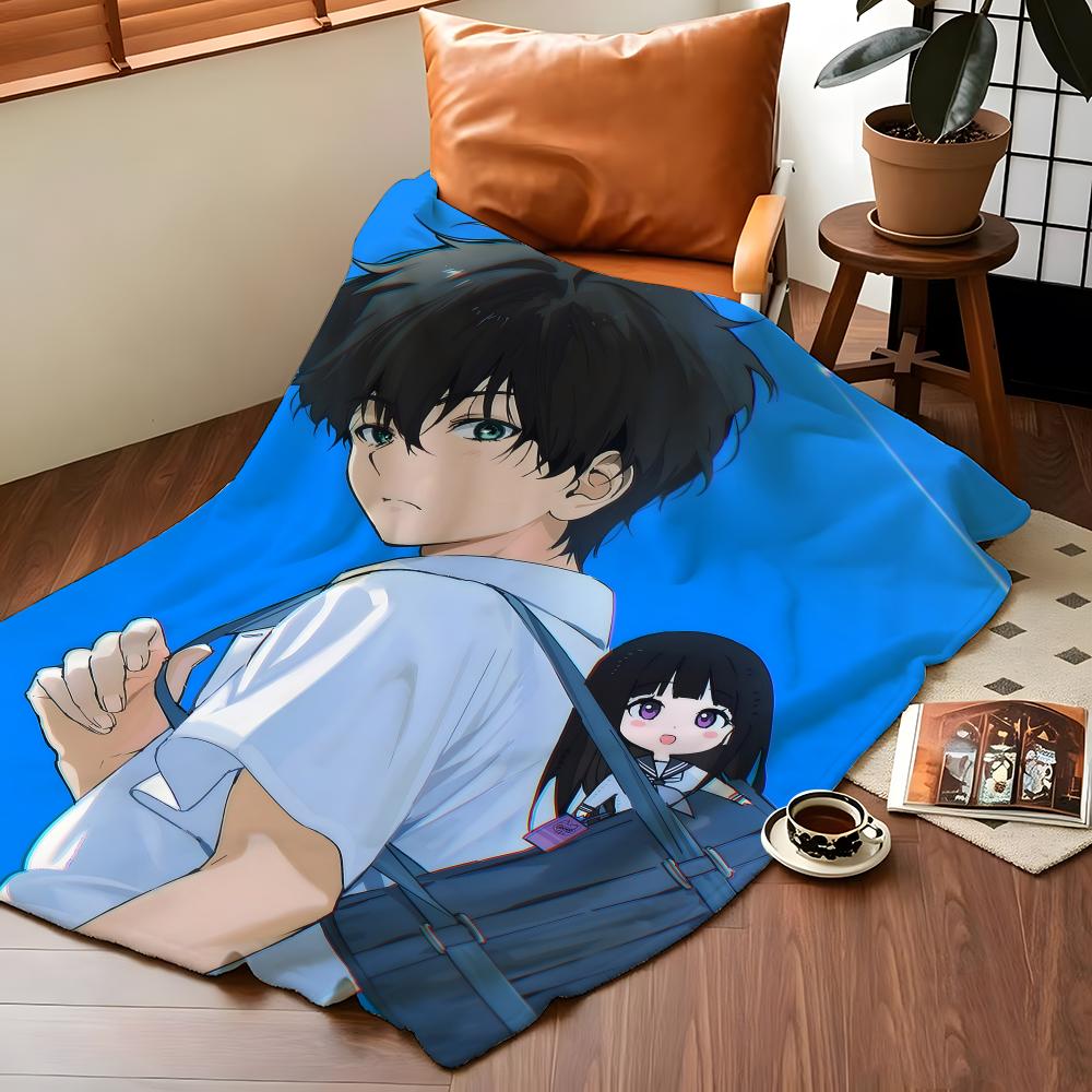 Anime H-Hyouka Throw Flannel Cozy Print Blanket, Portable, Durable Machine Washable Cute Cool