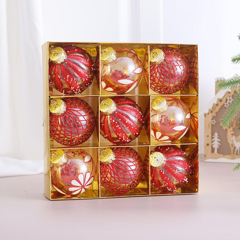 9PCS 8cm Christmas Ball Ornaments Tree Decorations For Holiday Wedding Party For Decoration Hanging Decor