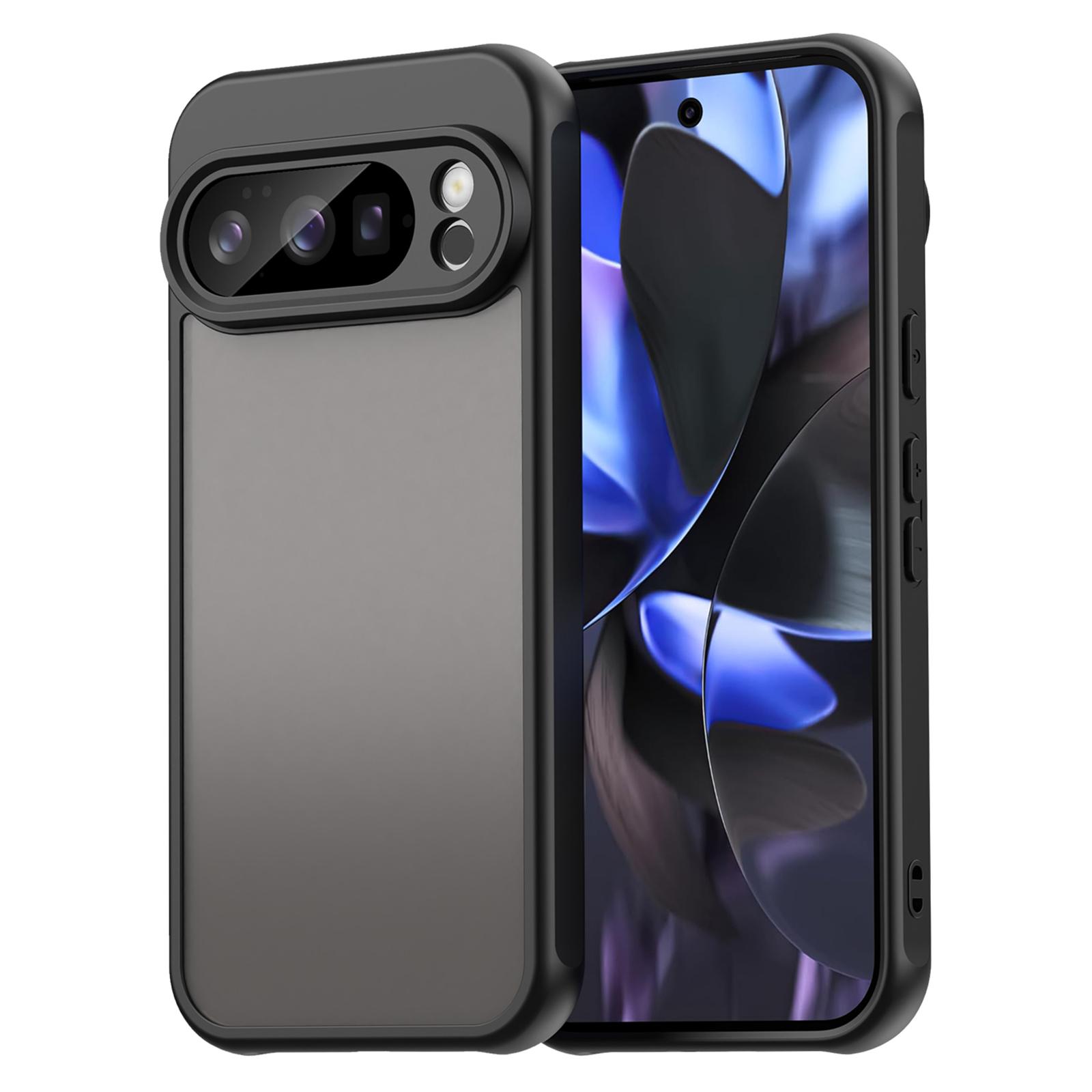 

For Google Pixel 10 Pro Case Drop Proof Airbags Frosted Translucent PC + TPU Phone Back Cover