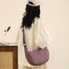 Solid Color Nylon Minimalist Crossbody Bag with Zipper Pockets and Adjustable Strap for Women