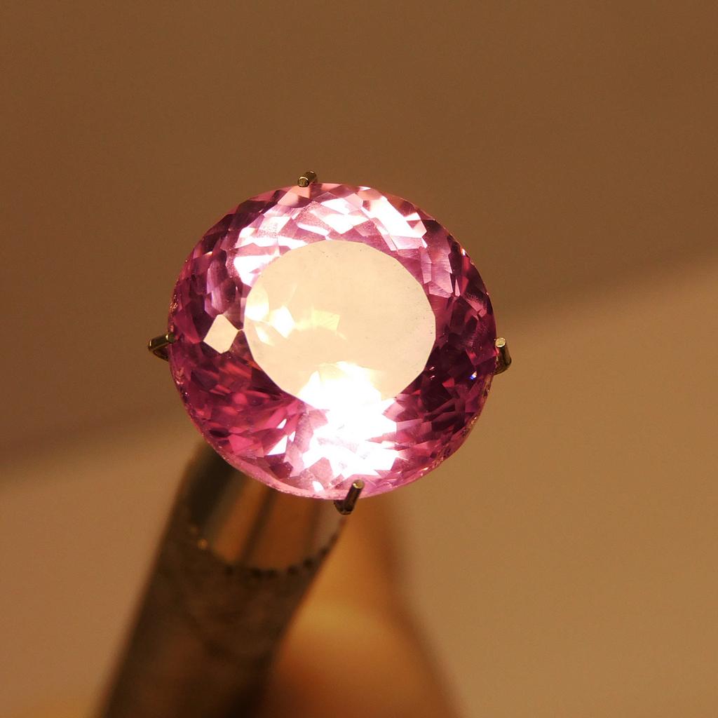 Natural Pink Sapphire Loose Gemstone 18.1 Ct Ceylon Round Enhanced September Birthday Birthstone