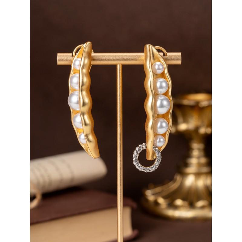 Vintage Pearl Pod Earrings With Light Luxury Versatile Style Elegant Women